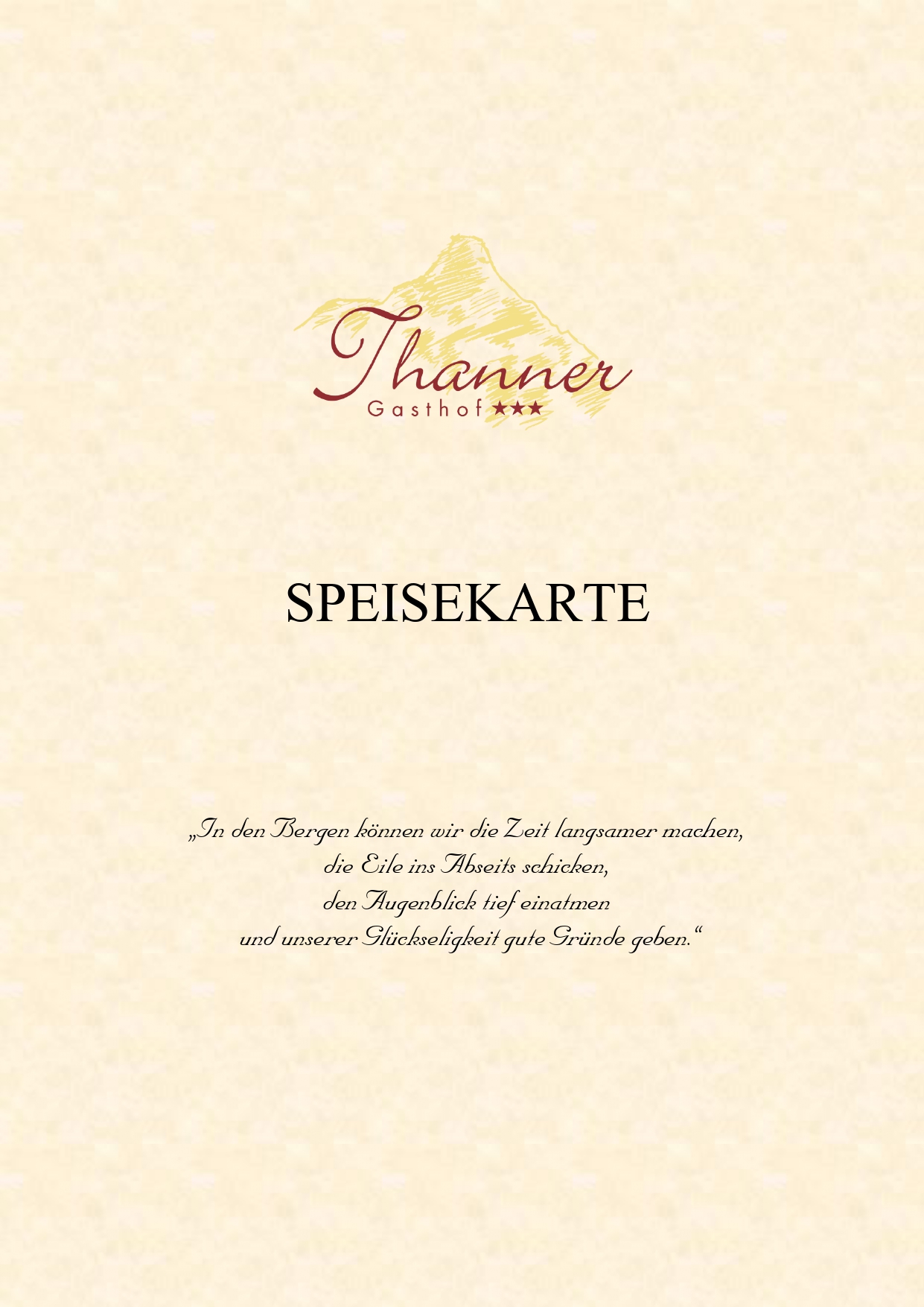 Speisekarte – Gasthof Thanner